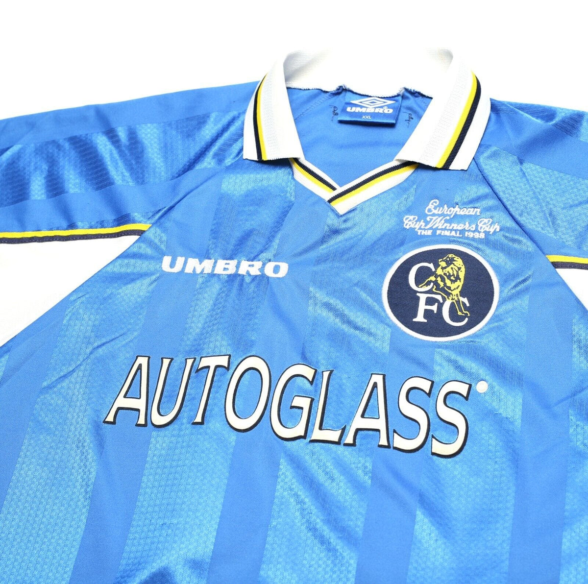 1997/99 ZOLA #25 Chelsea Vintage Umbro CUP WINNERS CUP FINAL Football Shirt (XL)