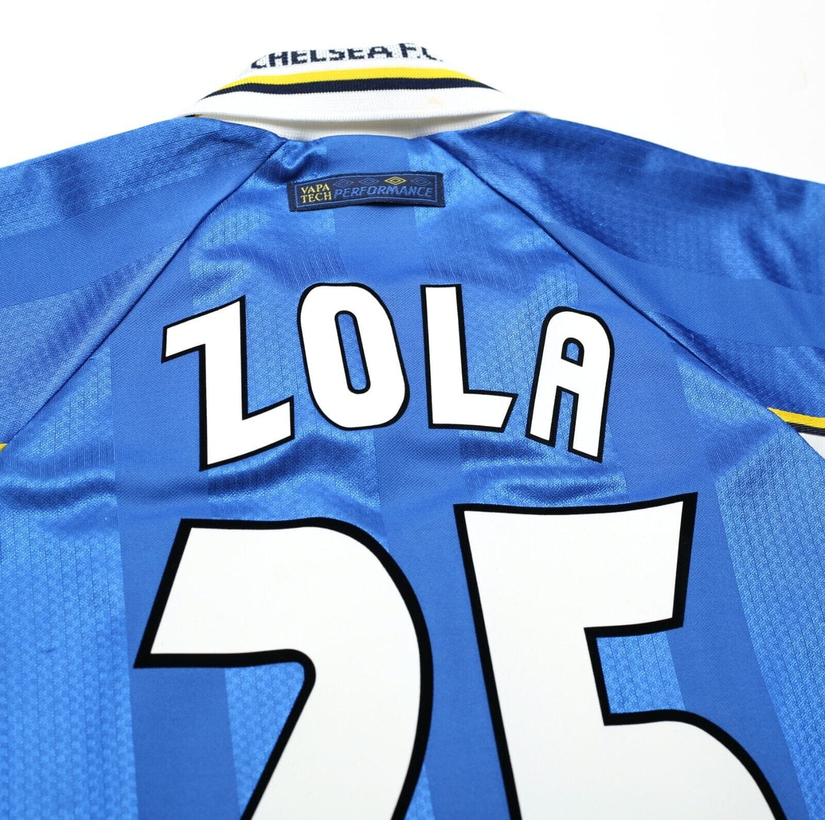 1997/99 ZOLA #25 Chelsea Vintage Umbro CUP WINNERS CUP FINAL Football Shirt (XL)