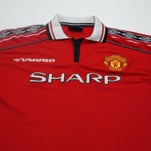 1998/00 Beckham #7 Manchester United Home Football Shirt (L)