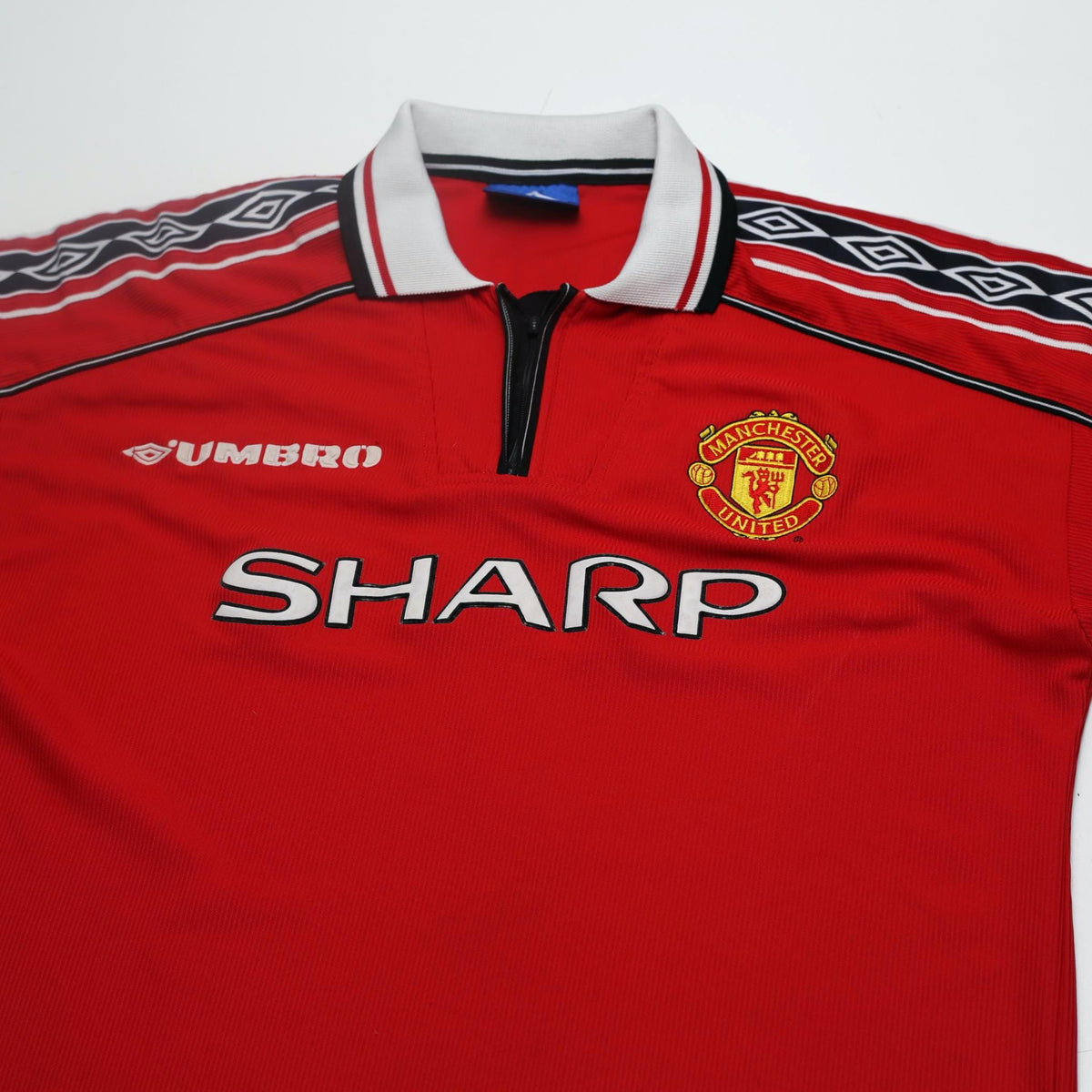 1998/00 Beckham #7 Manchester United Home Football Shirt (L)
