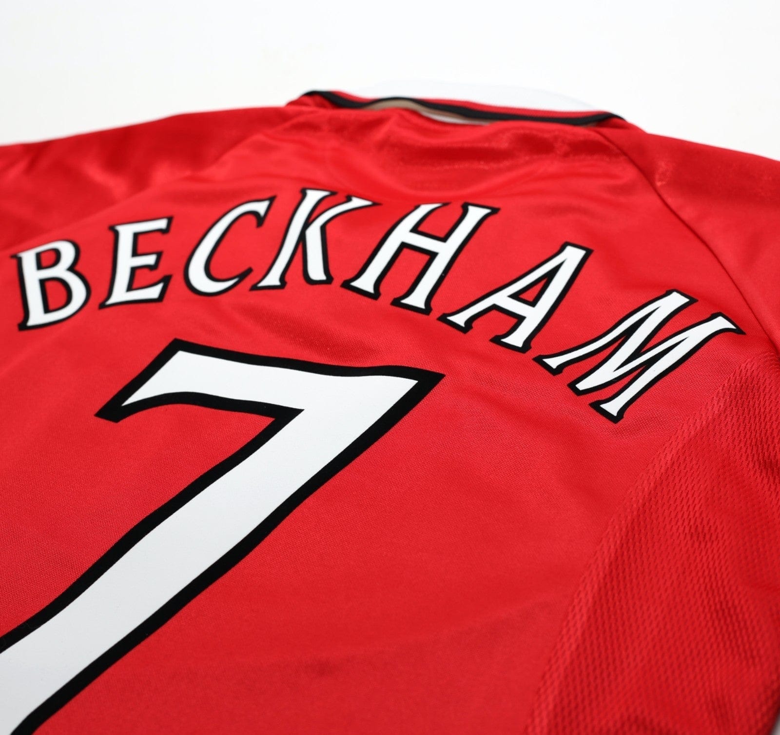 1998/00 BECKHAM #7 Manchester United Vintage Umbro CL Winners Football Shirt (M)
