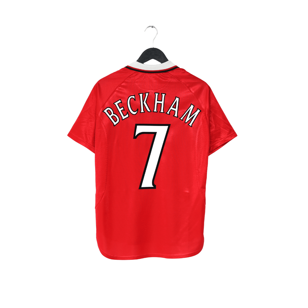 1998/00 BECKHAM #7 Manchester United Vintage Umbro CL Winners Football Shirt (M)