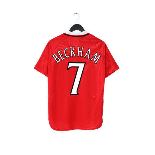 1998/00 BECKHAM #7 Manchester United Vintage Umbro CL Winners Football Shirt (M)