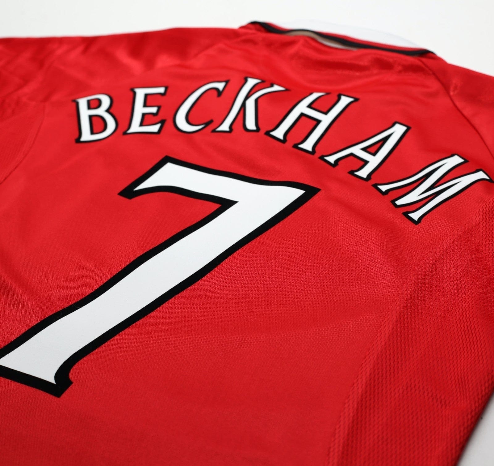 1998/00 BECKHAM #7 Manchester United Vintage Umbro CL Winners Football Shirt (M)