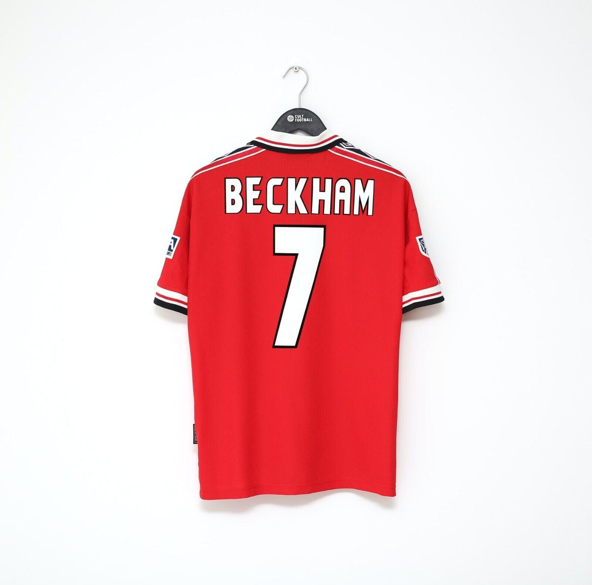 1998/00 BECKHAM #7 Manchester United Vintage Umbro FA Cup Football Shirt (M)