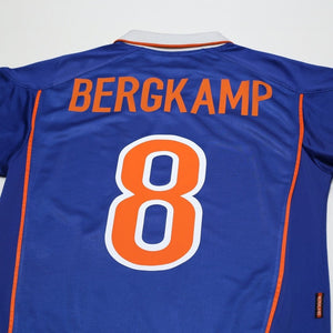 1998/00 Bergkamp #8 Holland Vintage Nike Away Football Shirt (M) Arsenal