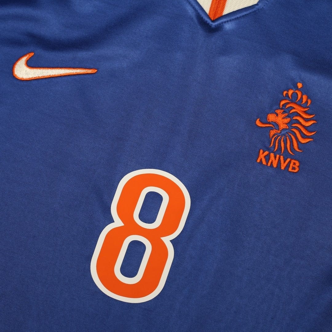 1998/00 Bergkamp #8 Holland Vintage Nike Away Football Shirt (M) Arsenal