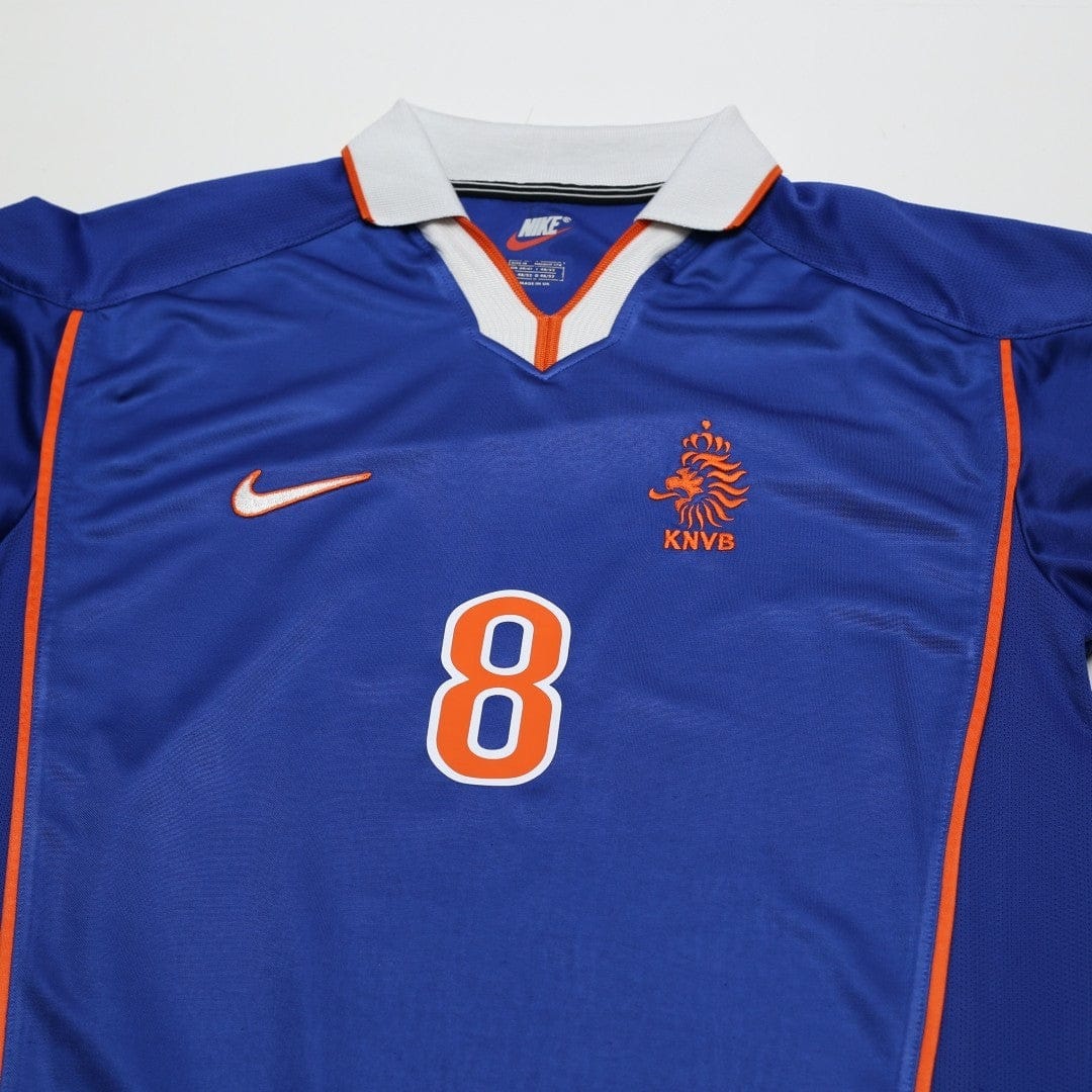 1998/00 Bergkamp #8 Holland Vintage Nike Away Football Shirt (M) Arsenal