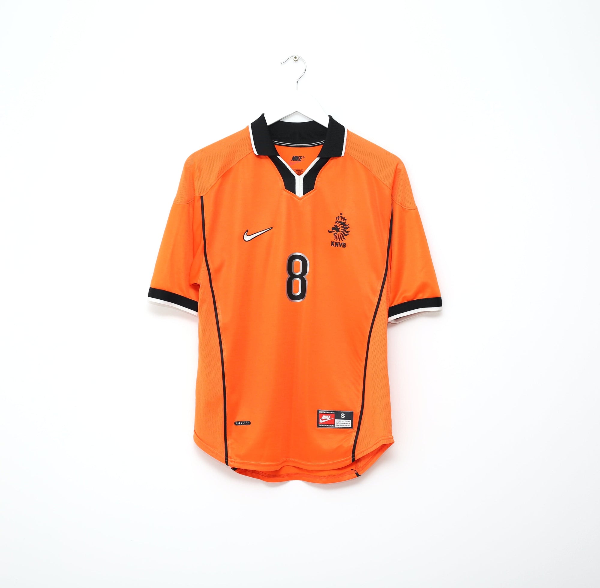 1998/00 BERGKAMP #8 Holland Vintage Nike WC 98 Home Football Shirt (S) Arsenal