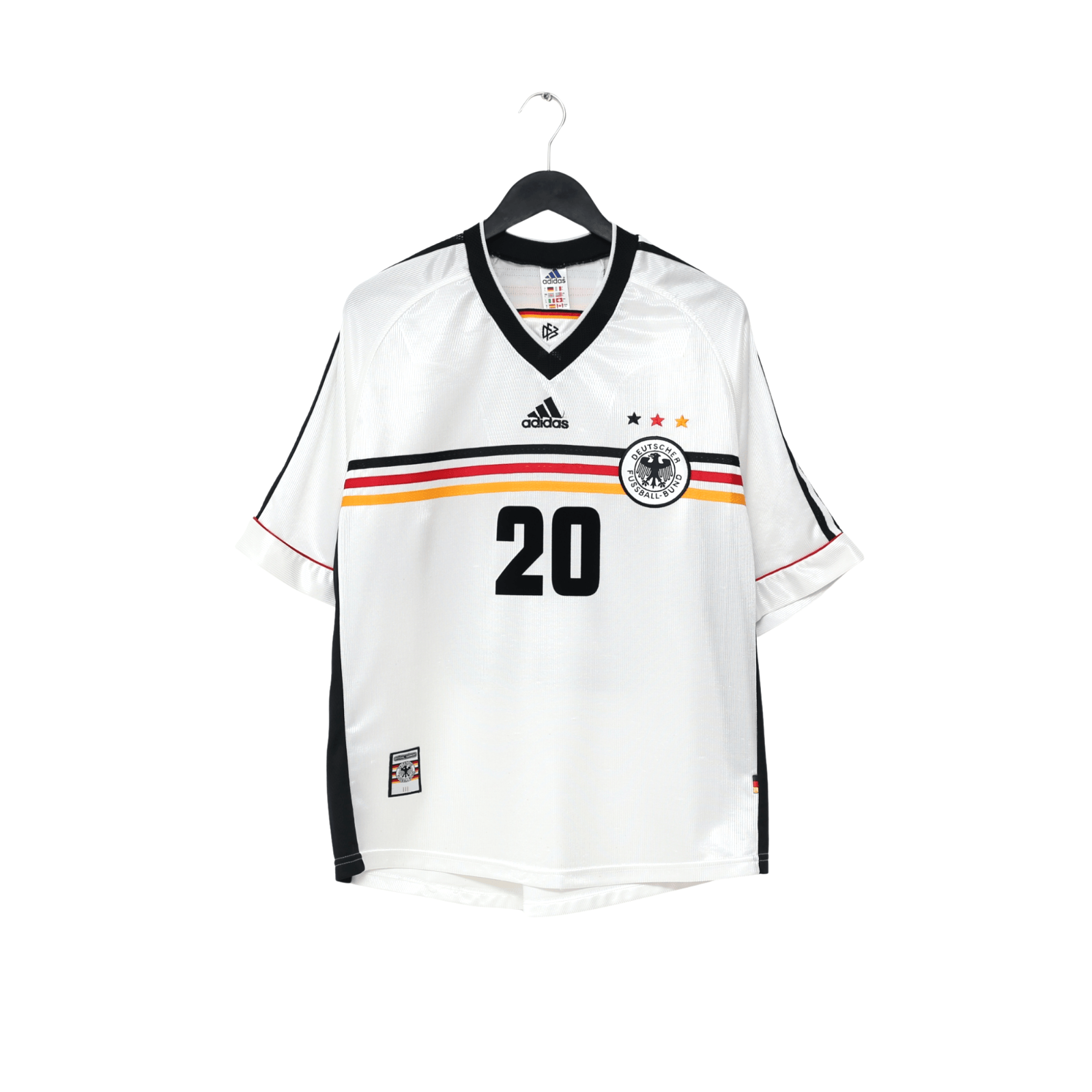 1998/00 Bierhoff #20 Germany Vintage adidas Home Football Shirt (L) WC 98