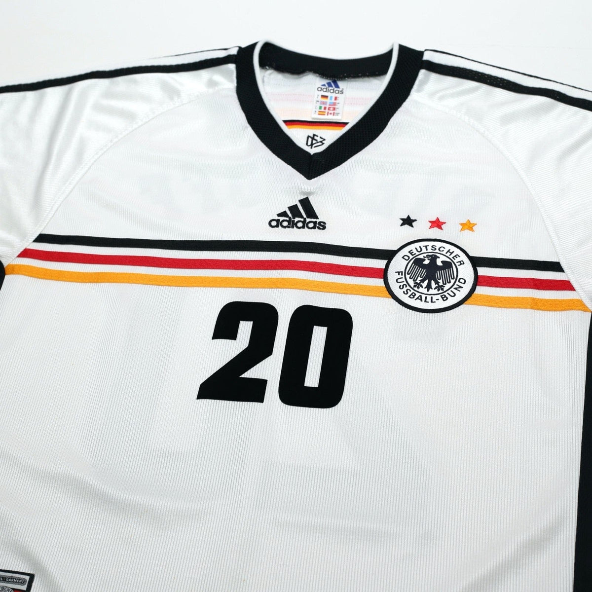 1998/00 Bierhoff #20 Germany Vintage adidas Home Football Shirt (L) WC 98