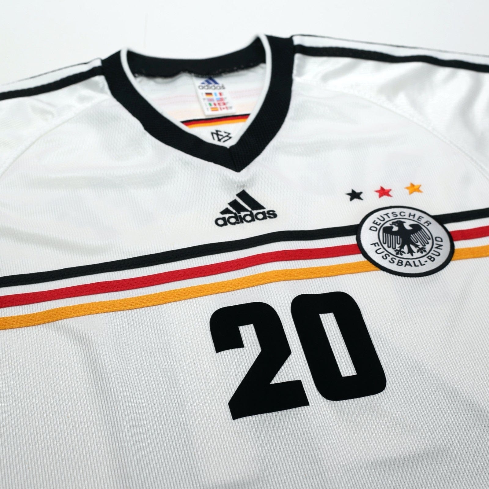 1998/00 Bierhoff #20 Germany Vintage adidas Home Football Shirt (L) WC 98