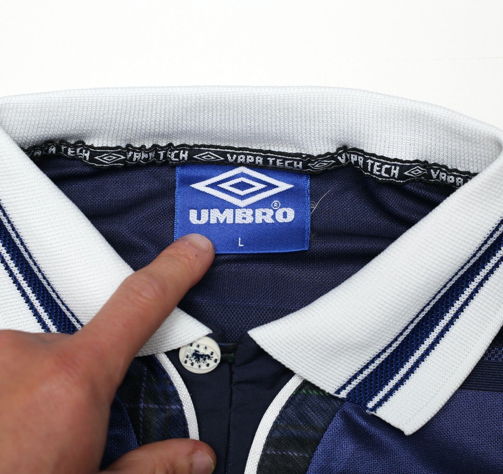 1998/00 COLLINS #11 Scotland Vintage Umbro Home Football Shirt (L) 1998 WC