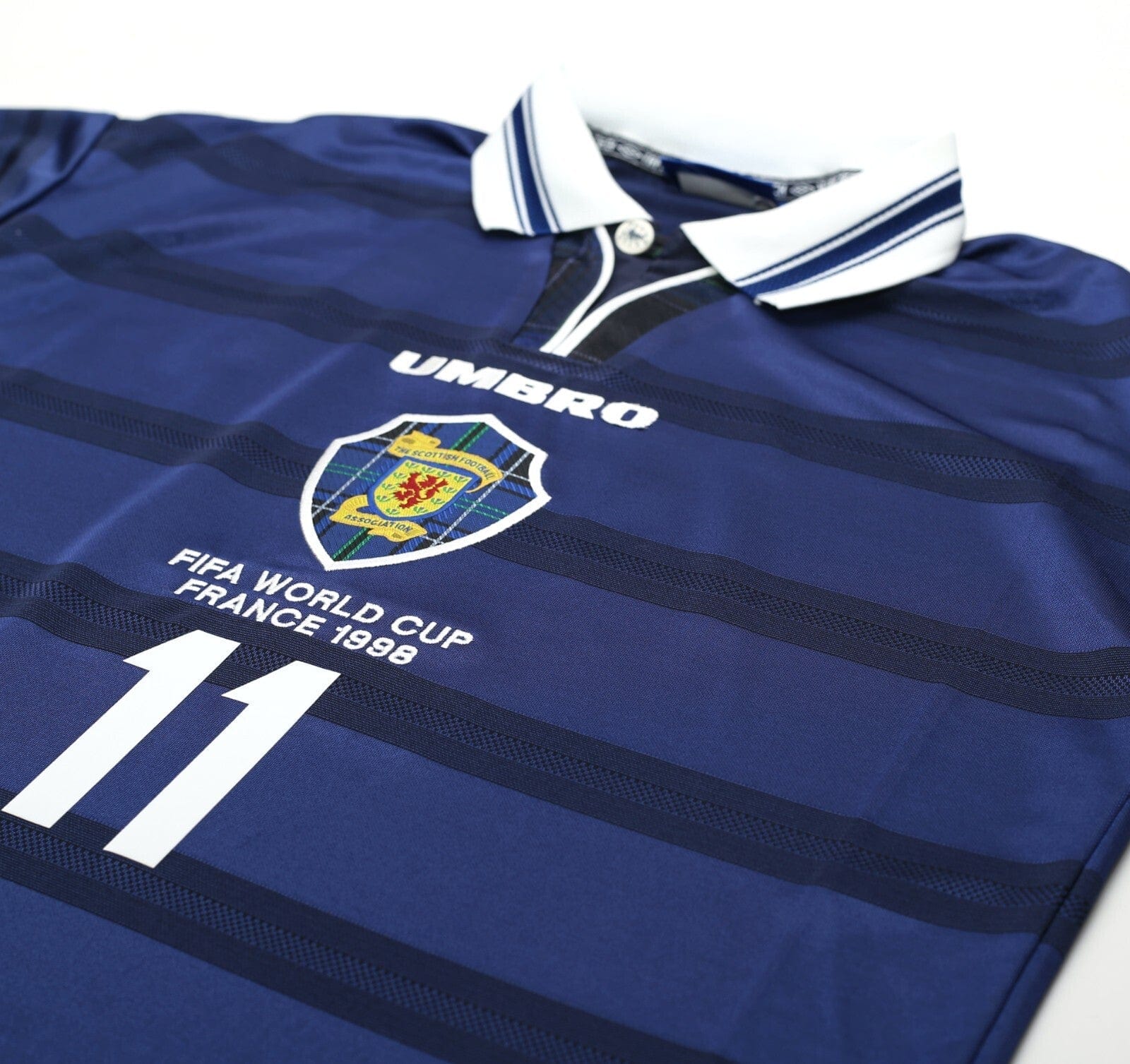 1998/00 COLLINS #11 Scotland Vintage Umbro Home Football Shirt (L) 1998 WC