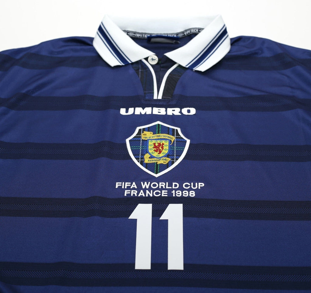 1998/00 COLLINS #11 Scotland Vintage Umbro Home Football Shirt (L) 1998 WC