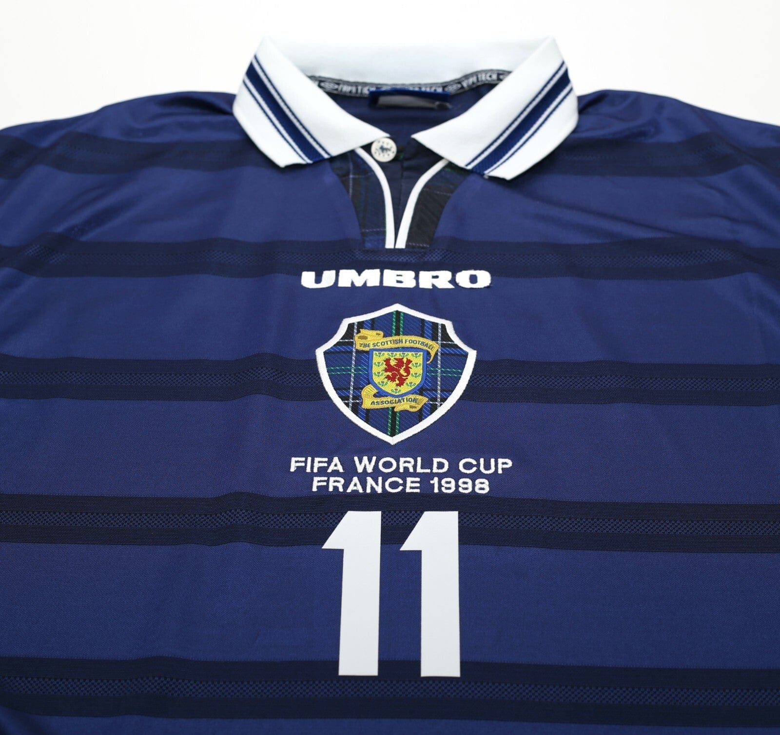1998/00 COLLINS #11 Scotland Vintage Umbro Home Football Shirt (L) 1998 WC