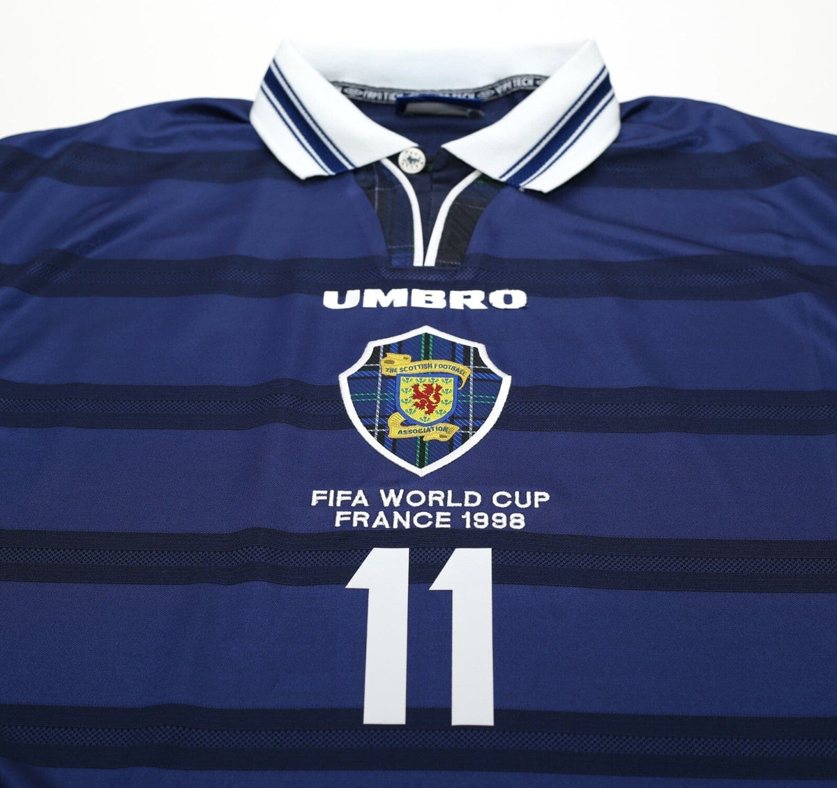1998/00 COLLINS #11 Scotland Vintage Umbro Home Football Shirt (L) 1998 WC