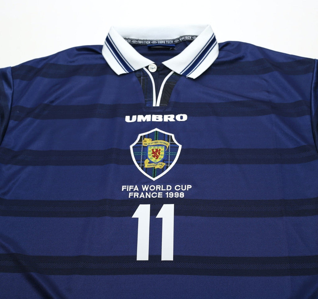 1998/00 COLLINS #11 Scotland Vintage Umbro Home Football Shirt (L) 1998 WC