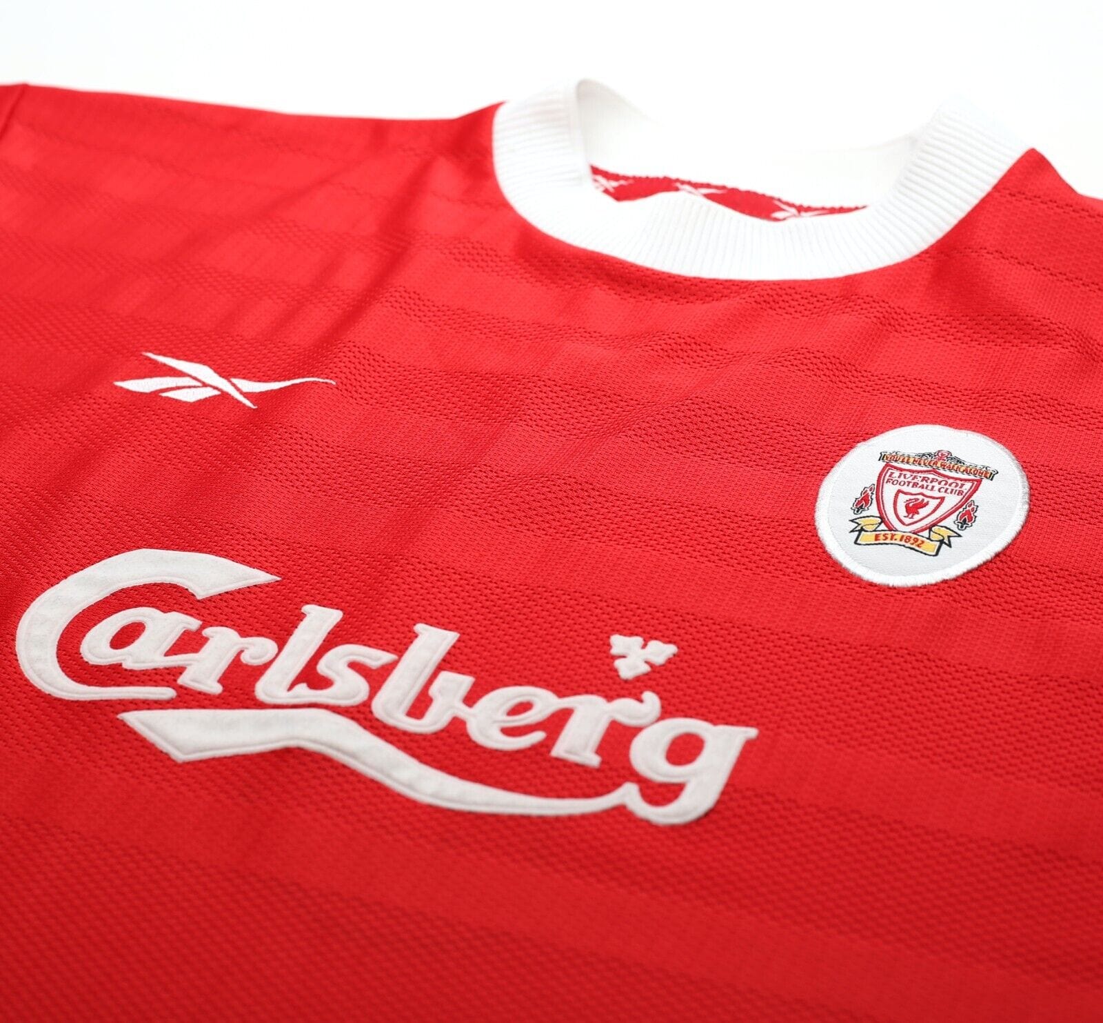 1998/00 FOWLER #9 Liverpool Vintage Reebok Home Football Shirt Jersey (L)