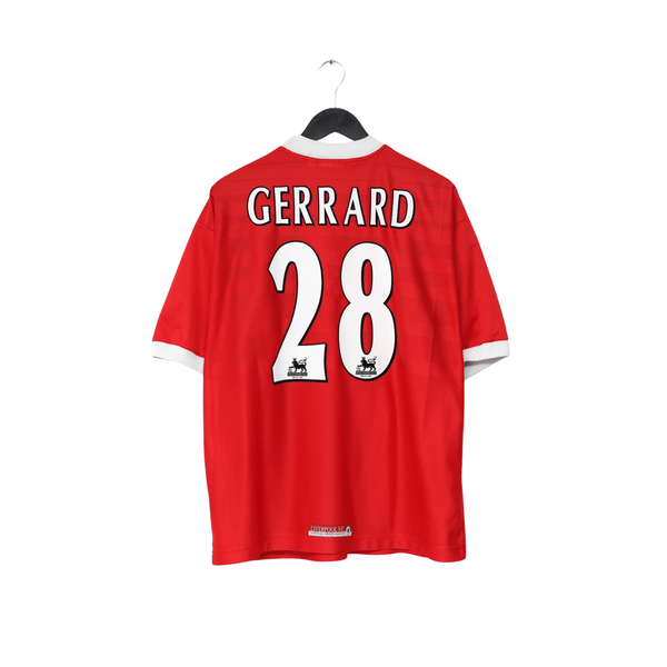 1998/00 Gerrard #28 Liverpool Vintage Reebok Home Football Shirt (L) 4