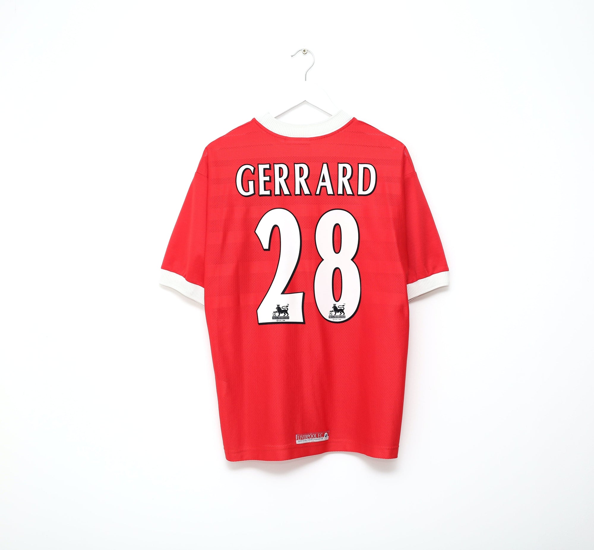 1998/00 GERRARD #28 Liverpool Vintage Reebok Home Football Shirt (M) 38/40