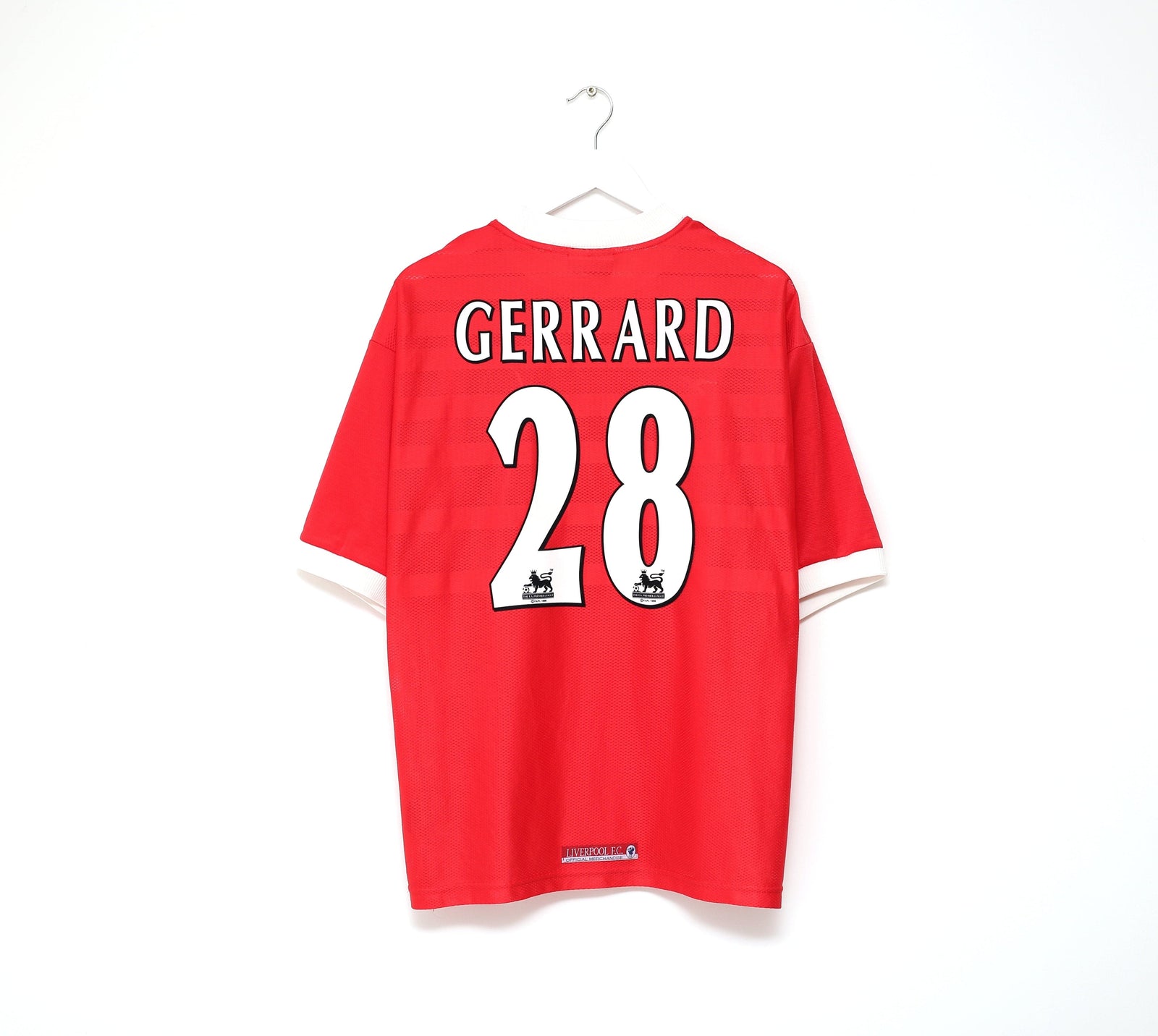 1998/00 GERRARD #9 Liverpool Vintage Reebok Home Football Shirt Jersey (L) 42/44