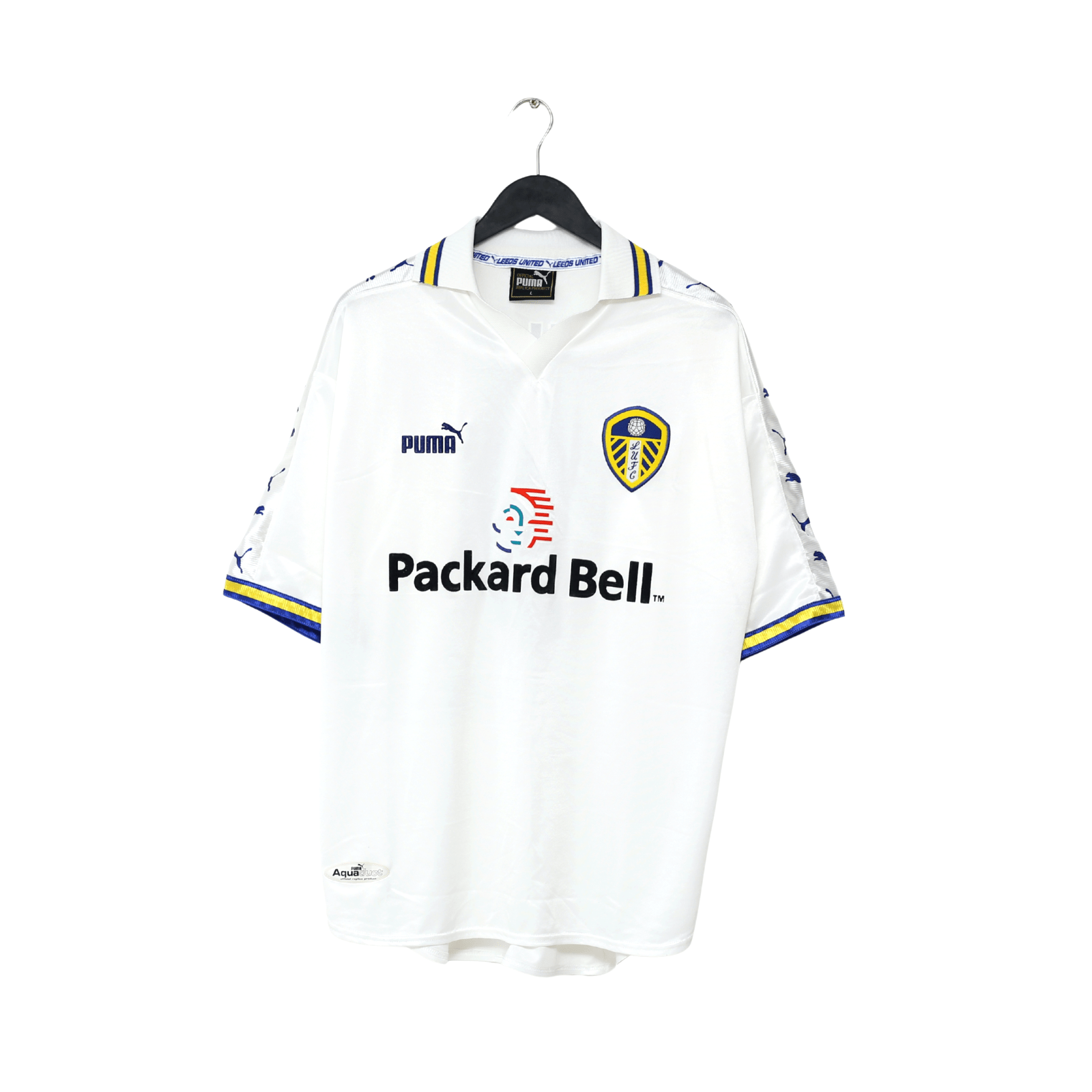 1998/00 Hasselbaink #9 Leeds United Vintage PUMA Home Football Shirt (L)