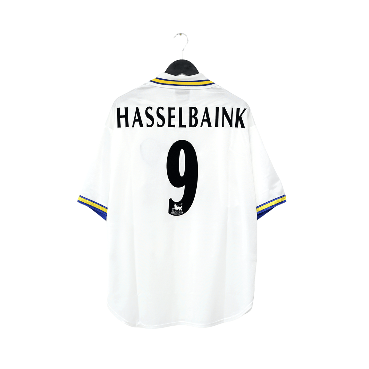 1998/00 Hasselbaink #9 Leeds United Vintage PUMA Home Football Shirt (L)