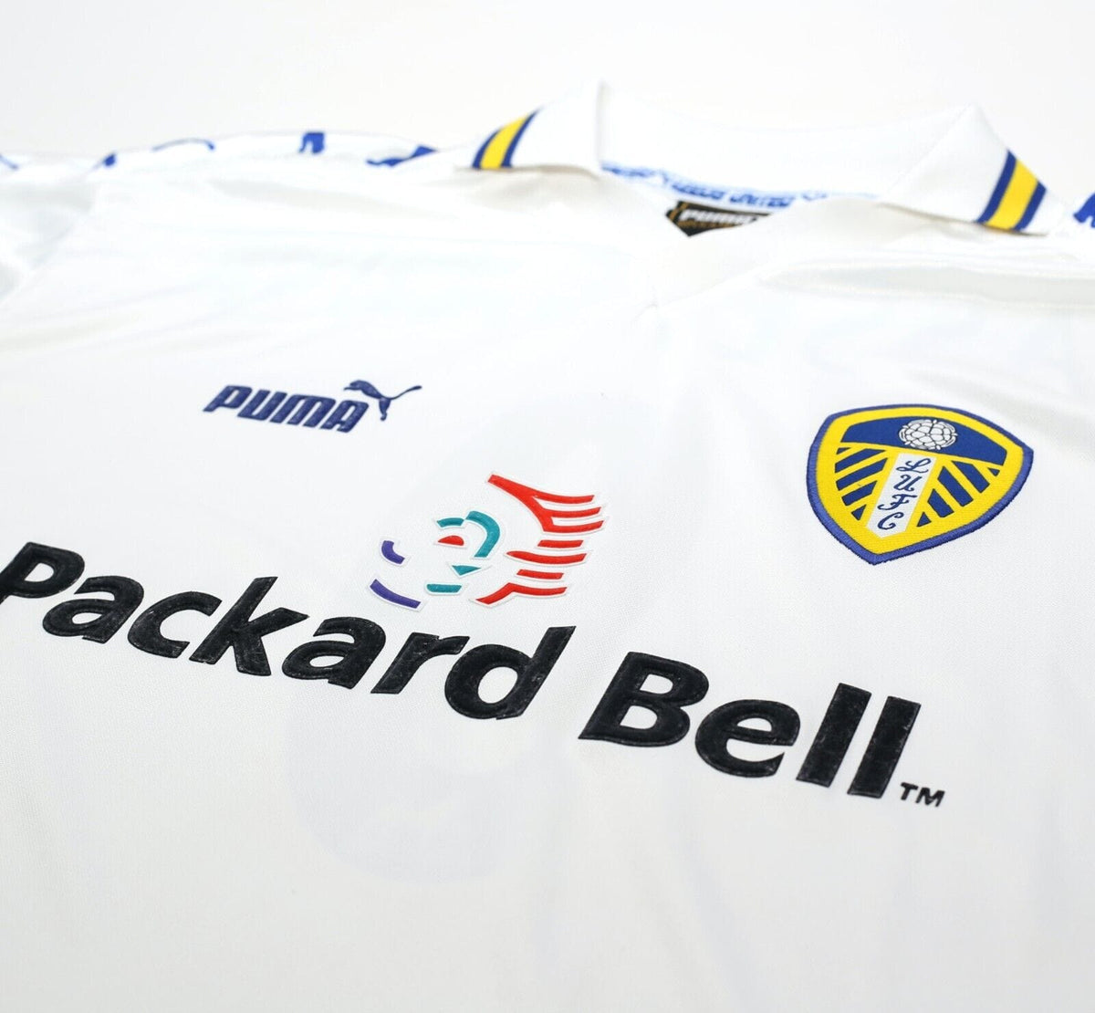 1998/00 HASSELBAINK #9 Leeds United Vintage PUMA Home Football Shirt (M)