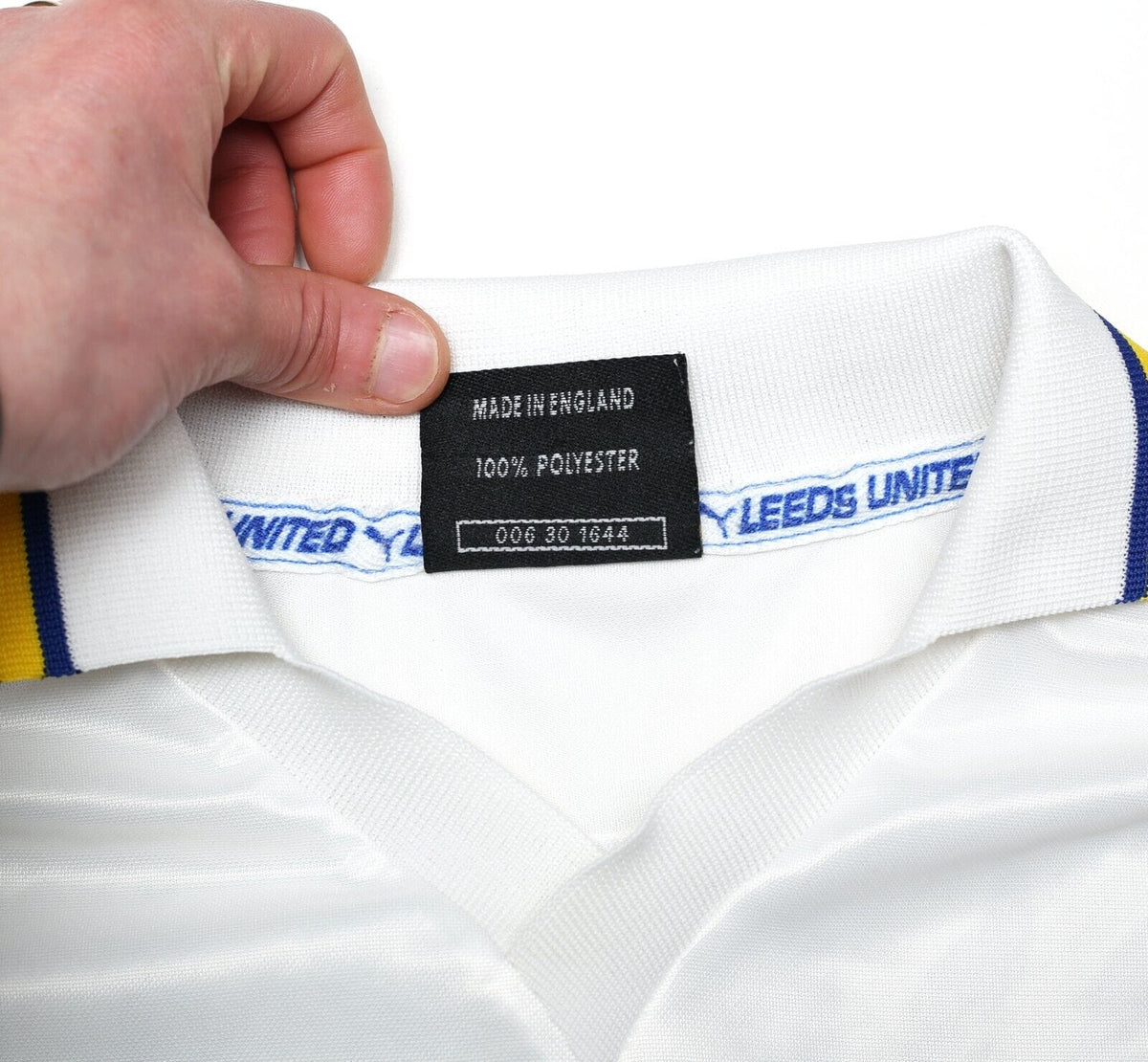 1998/00 HASSELBAINK #9 Leeds United Vintage PUMA Home Football Shirt (M)