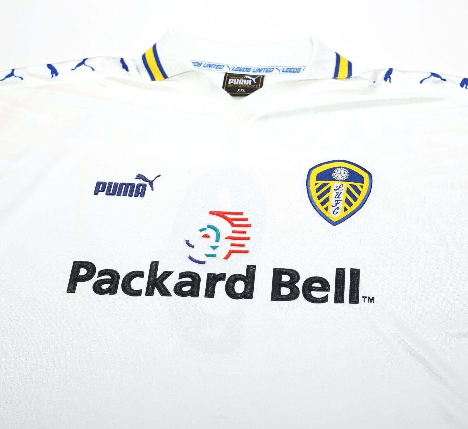 1998/00 HASSELBAINK #9 Leeds United Vintage PUMA HOME Football Shirt (XXL)