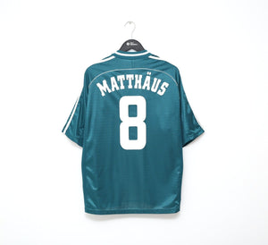 1998/00 MATTHAUS #8 Germany Vintage adidas Away Football Shirt (L) WC 98
