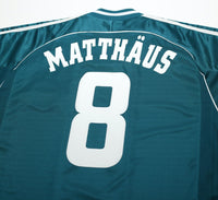 1998/00 MATTHAUS #8 Germany Vintage adidas Away Football Shirt (L) WC 98