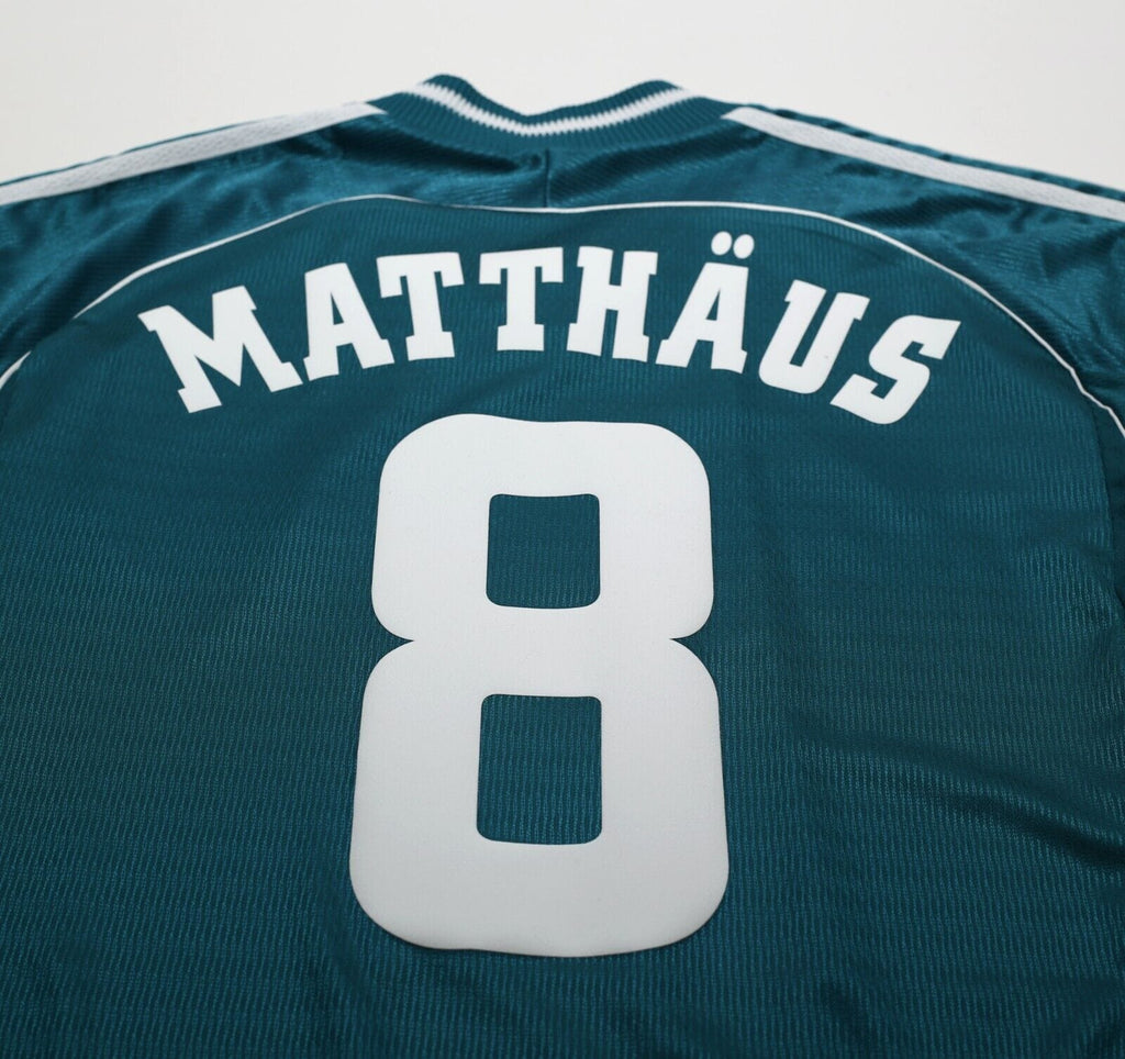 1998/00 MATTHAUS #8 Germany Vintage adidas Away Football Shirt (M) WC 98