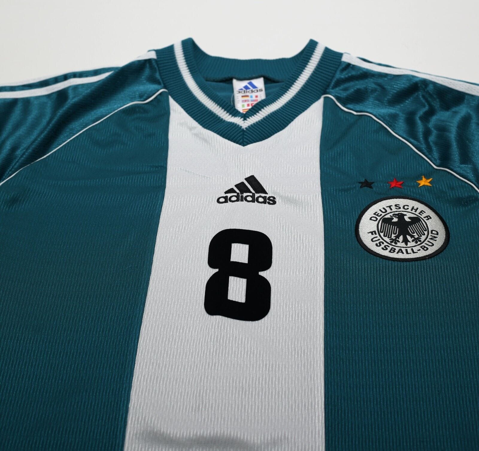 1998/00 MATTHAUS #8 Germany Vintage adidas Away Football Shirt (M) WC 98