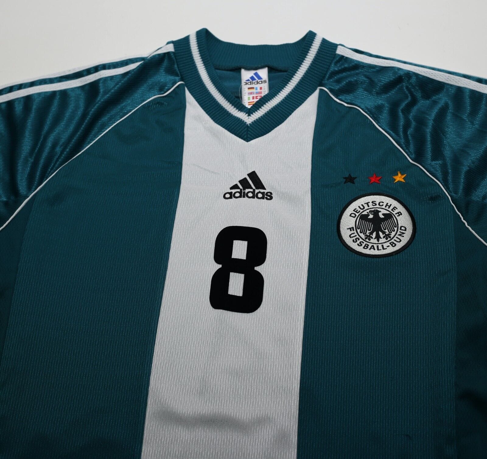 1998/00 MATTHAUS #8 Germany Vintage adidas Away Football Shirt (M) WC 98