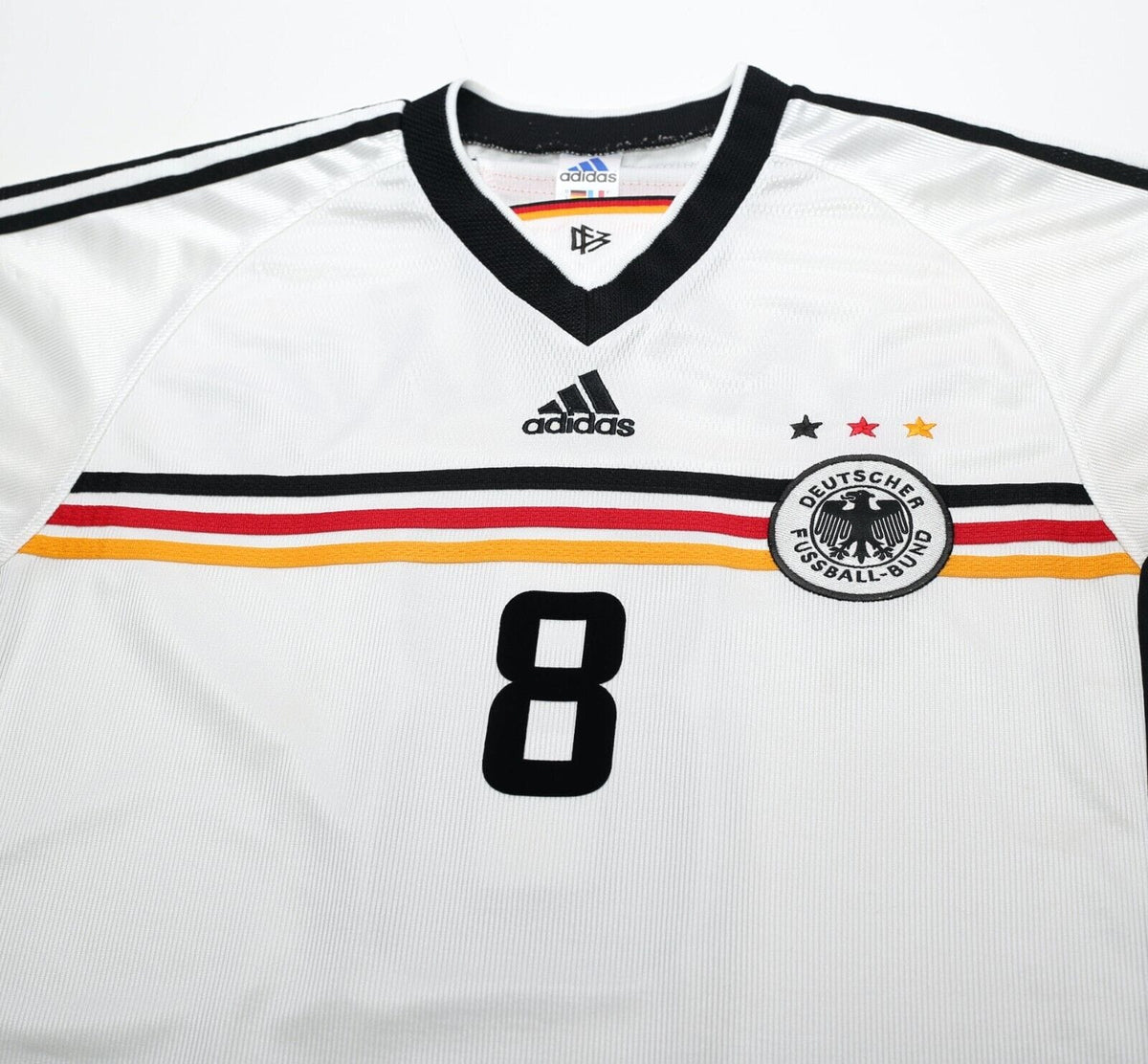 1998/00 MATTHAUS #8 Germany Vintage adidas Home Football Shirt (L) WC 98
