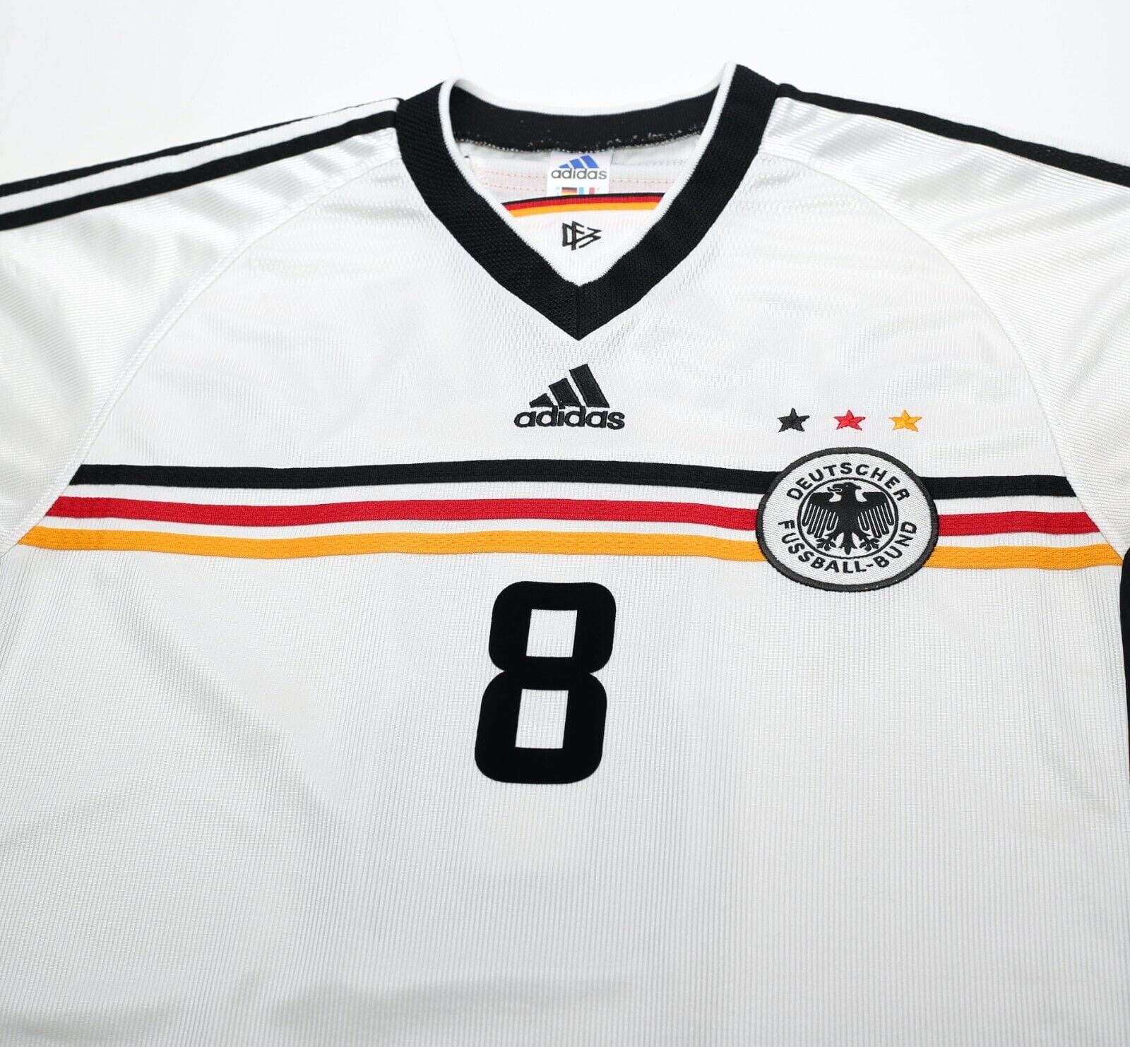 1998/00 MATTHAUS #8 Germany Vintage adidas Home Football Shirt (L) WC 98