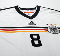 1998/00 MATTHAUS #8 Germany Vintage adidas Home Football Shirt (L) WC 98