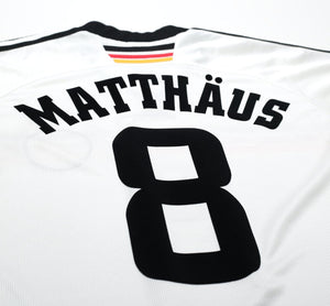 1998/00 MATTHAUS #8 Germany Vintage adidas Home Football Shirt (L) WC 98