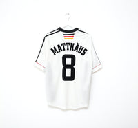 1998/00 MATTHAUS #8 Germany Vintage adidas Home Football Shirt (L) WC 98