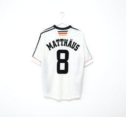 1998/00 MATTHAUS #8 Germany Vintage adidas Home Football Shirt (L) WC 98