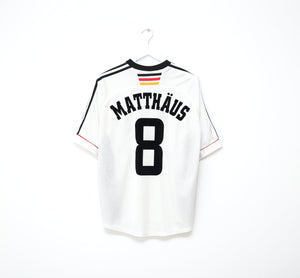 1998/00 MATTHAUS #8 Germany Vintage adidas Home Football Shirt (L) WC 98