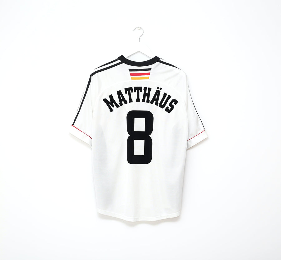 1998/00 MATTHAUS #8 Germany Vintage adidas Home Football Shirt (L) WC 98