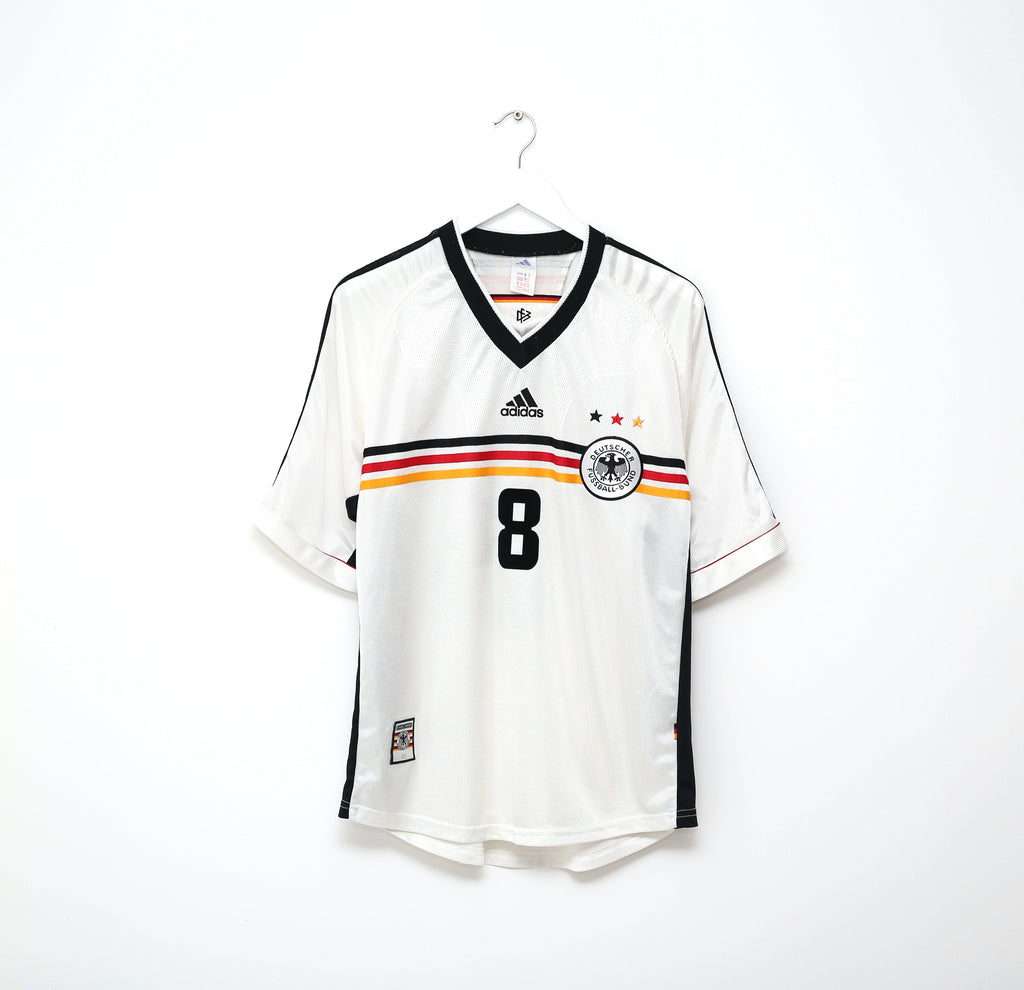 1998/00 MATTHAUS #8 Germany Vintage adidas Home Football Shirt (L) WC 98