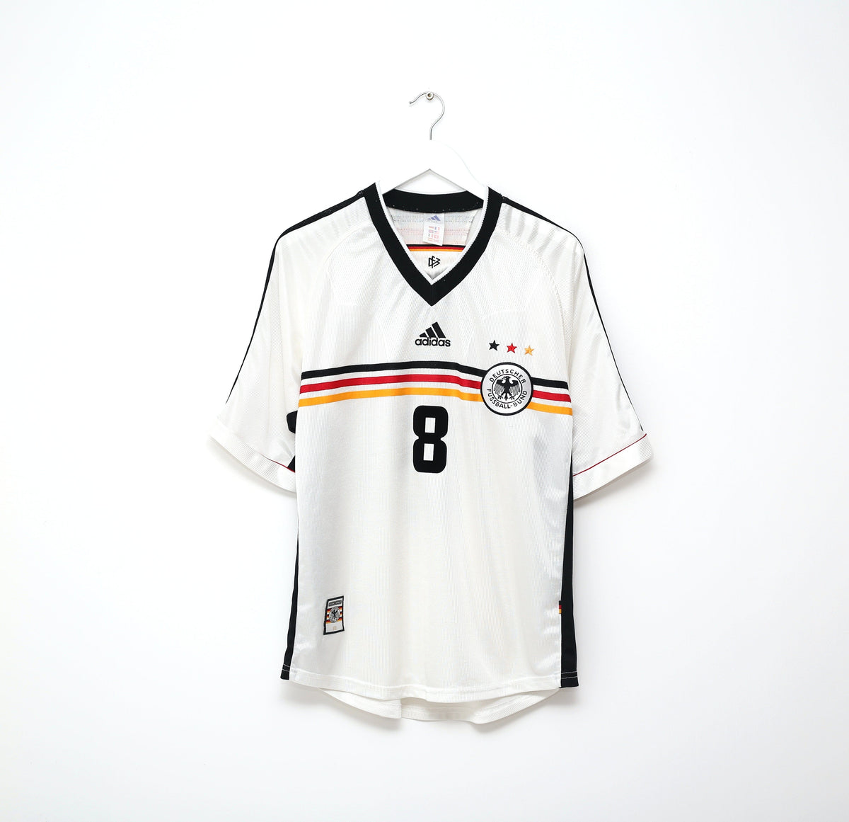 1998/00 MATTHAUS #8 Germany Vintage adidas Home Football Shirt (L) WC 98