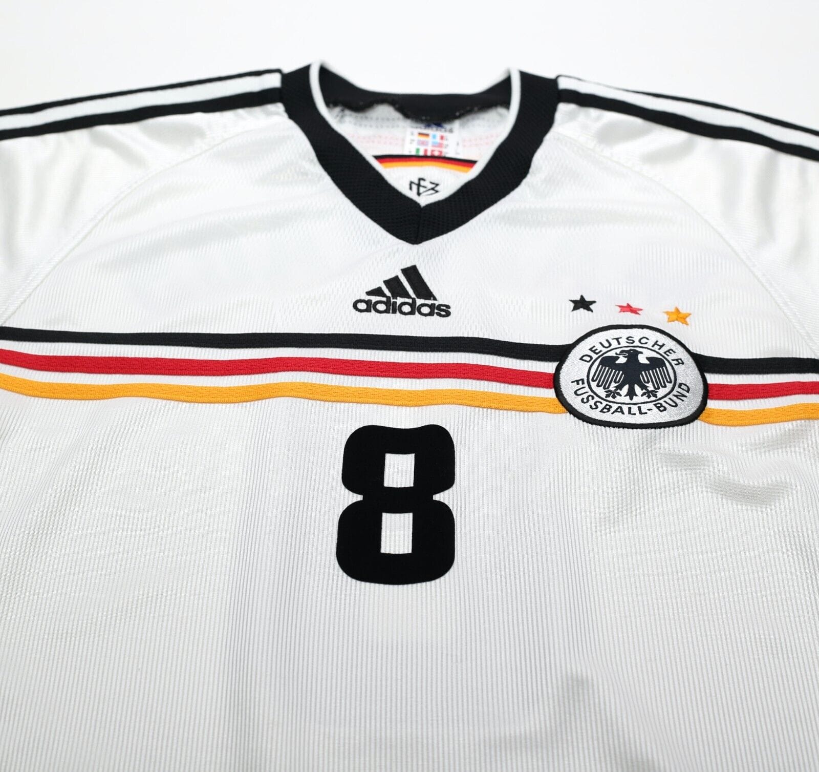 1998/00 MATTHAUS #8 Germany Vintage adidas Home Football Shirt (M) WC 98