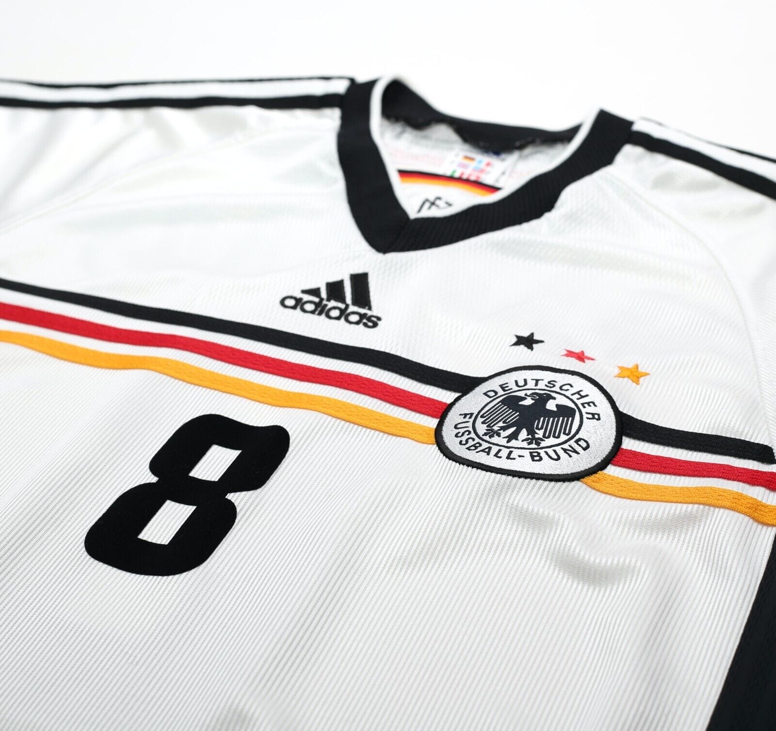 1998/00 MATTHAUS #8 Germany Vintage adidas Home Football Shirt (M) WC 98