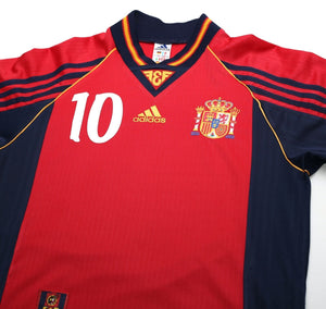 1998/00 RAUL #10 Spain Vintage adidas Home Football Shirt (S) World Cup 98