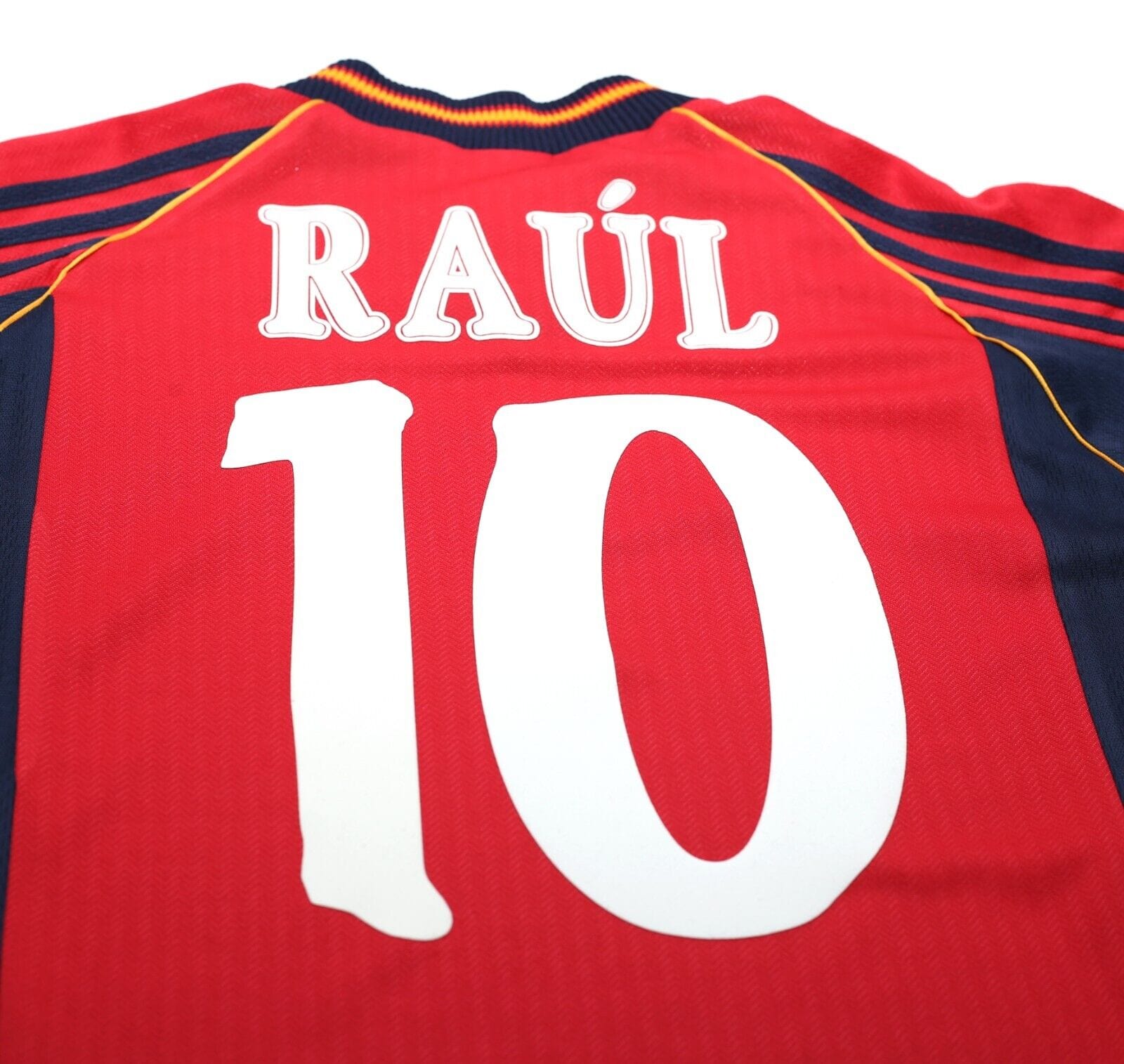 1998/00 RAUL #10 Spain Vintage adidas Home Football Shirt (S) World Cup 98